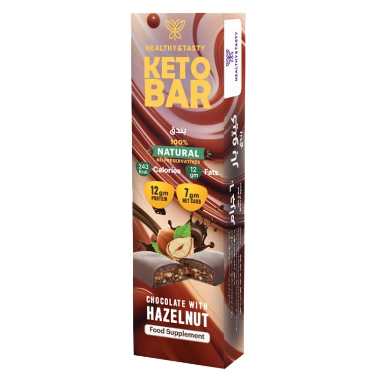 كيتو بار شيكولاتة بالبندق